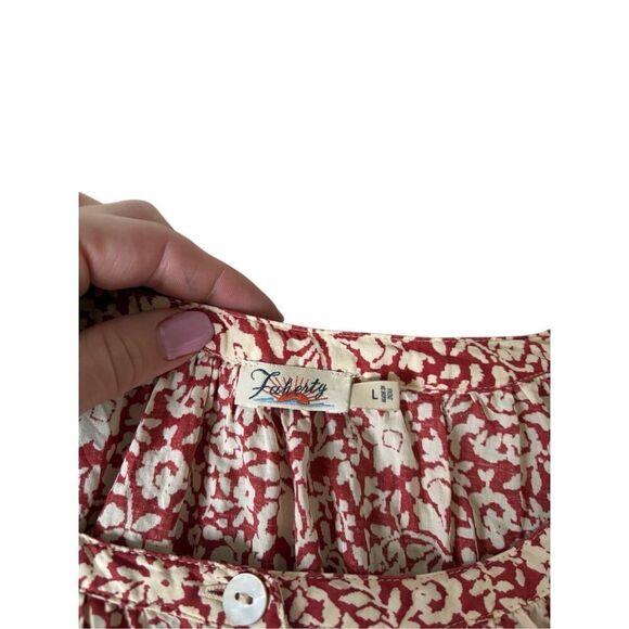 Faherty CARMEL DRESS TANDOORI SPICE MIDI size L Floral Ditsy Button Front Short - Picture 7 of 14